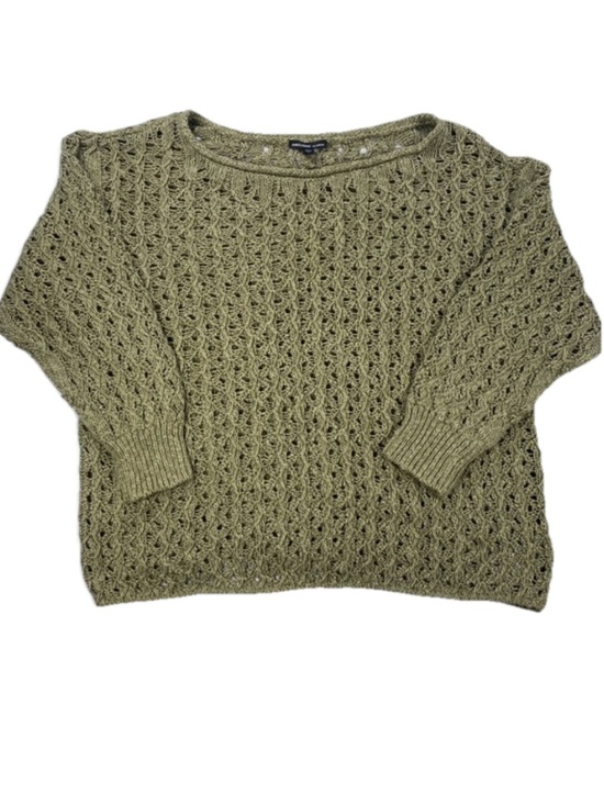 James Perse Sweaters - James Perse Women’s Open Knit Sweater Green Linen/Cotton Blend Size 3 (Large)